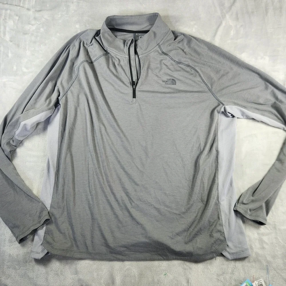 The North Face Mens 2XL Gray 1/4 Zip Pullover Athletic Top Lightweight Gorpcore